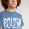 Blauw T-shirt voor jongens met witte print
