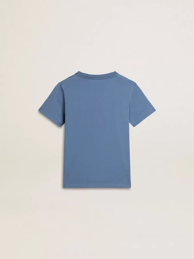 Blauw T-shirt voor jongens met witte print