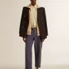 Blauwe chino voor heren met een doorleefd effect