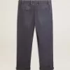Blauwe chino voor heren met een doorleefd effect