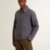 Blauwe herenjas van denimkatoen met distressed-behandeling
