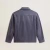 Blauwe herenjas van denimkatoen met distressed-behandeling