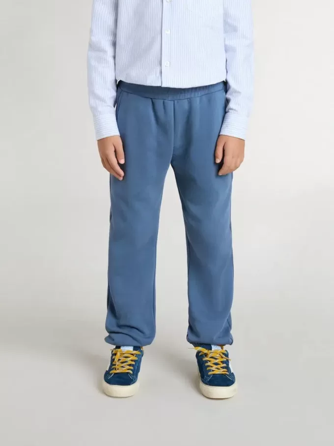 Blauwe joggingbroek voor kinderen met borduursel