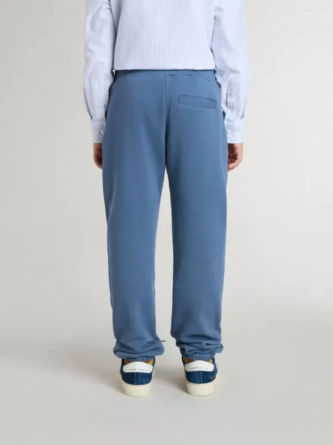 Blauwe joggingbroek voor kinderen met borduursel