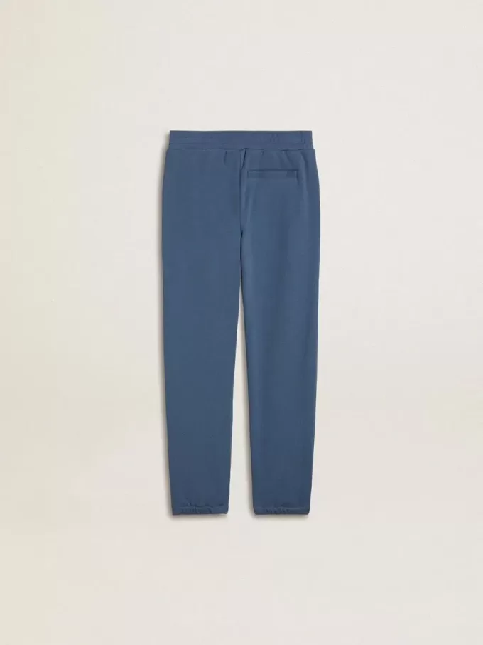 Blauwe joggingbroek voor kinderen met borduursel