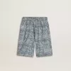 Blauwe korte broek voor jongens met witte print