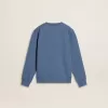 Blauwe sweatshirt voor kinderen met witte reliëf patches