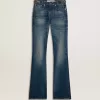 Bootcut-jeans voor dames met vintage wassing en metallic details