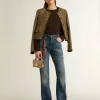 Bootcut-jeans voor dames met vintage wassing en metallic details