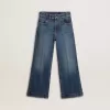 Bootcut jeans voor meisjes met een medium wassing en borduursels