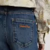 Bootcut jeans voor meisjes met een medium wassing en borduursels