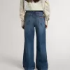 Bootcut jeans voor meisjes met een medium wassing en borduursels