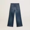 Bootcut jeans voor meisjes met een medium wassing en borduursels