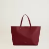 Bordeauxrode Pasadena-tas van glad leer met gouden logo