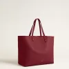 Bordeauxrode Pasadena-tas van glad leer met gouden logo