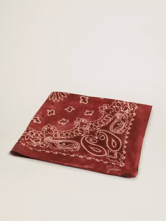 Bordeauxrode sjaal met paisleypatroon