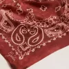 Bordeauxrode sjaal met paisleypatroon