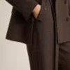 Bruine damesbroek van scheerwol