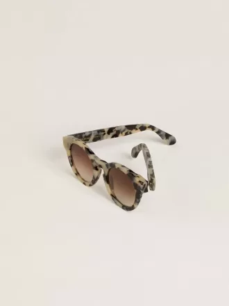 Cameron-stijl zonnebril met schildpadmotief