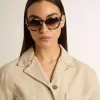Cameron-stijl zonnebril met schildpadmotief
