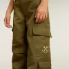 Cargobroek voor kinderen in militair groen