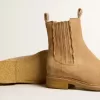 Chelsea-laarzen van suède in tabaksbruin