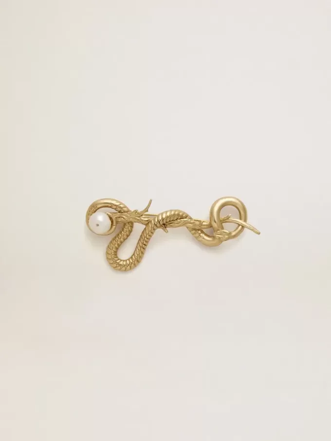 CNY antiek gouden slangvormige broche