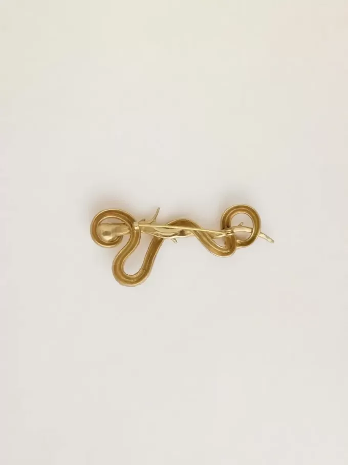 CNY antiek gouden slangvormige broche
