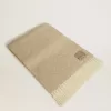 CNY-sjaal van beige alpacawol met franjes