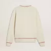 CNY-sweatshirt van versleten wit katoen met rode borduursels
