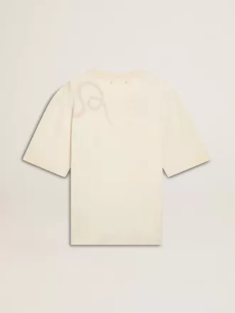 CNY versleten wit T-shirt met relaxte pasvorm