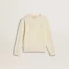 Crèmekleurig sweatshirt voor meisjes met opgestikte letters