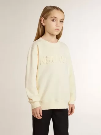 Crèmekleurig sweatshirt voor meisjes met opgestikte letters