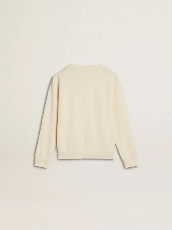 Crèmekleurig sweatshirt voor meisjes met opgestikte letters