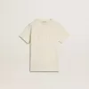 Crèmekleurig T-shirt voor jongens met reliëflogo
