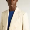 Crèmekleurige double-breasted blazer voor heren