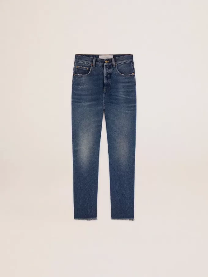 Cropped flared jeans voor dames met medium wash