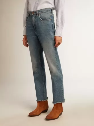 Cropped flared jeans voor dames met medium wash