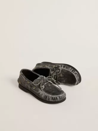 Cruise Teen loafer van zwart leer met distressed-effect