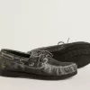 Cruise Teen loafer van zwart leer met distressed-effect