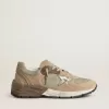 Dad-Star voor dames in beige mesh en suède met zilveren leren ster