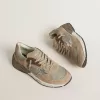 Dad-Star voor dames in beige mesh en suède met zilveren leren ster