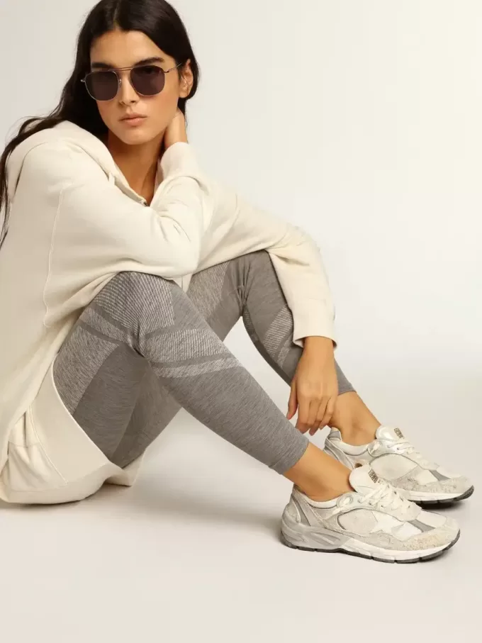 Dad-Star voor dames in wit mesh en suède