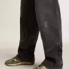 Dad-Star voor dames van suède en nylon met kaki leren ster en hielstuk