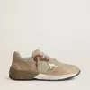 Dad-Star voor heren in beige mesh en suède met zilveren leren ster