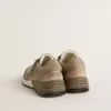 Dad-Star voor heren in beige mesh en suède met zilveren leren ster