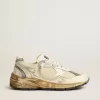 Dad-Star voor heren in beige nappa en nylon met witte leren ster