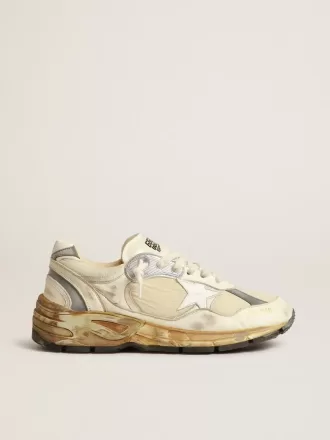 Dad-Star voor heren in beige nappa en nylon met witte leren ster