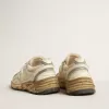 Dad-Star voor heren in beige nappa en nylon met witte leren ster