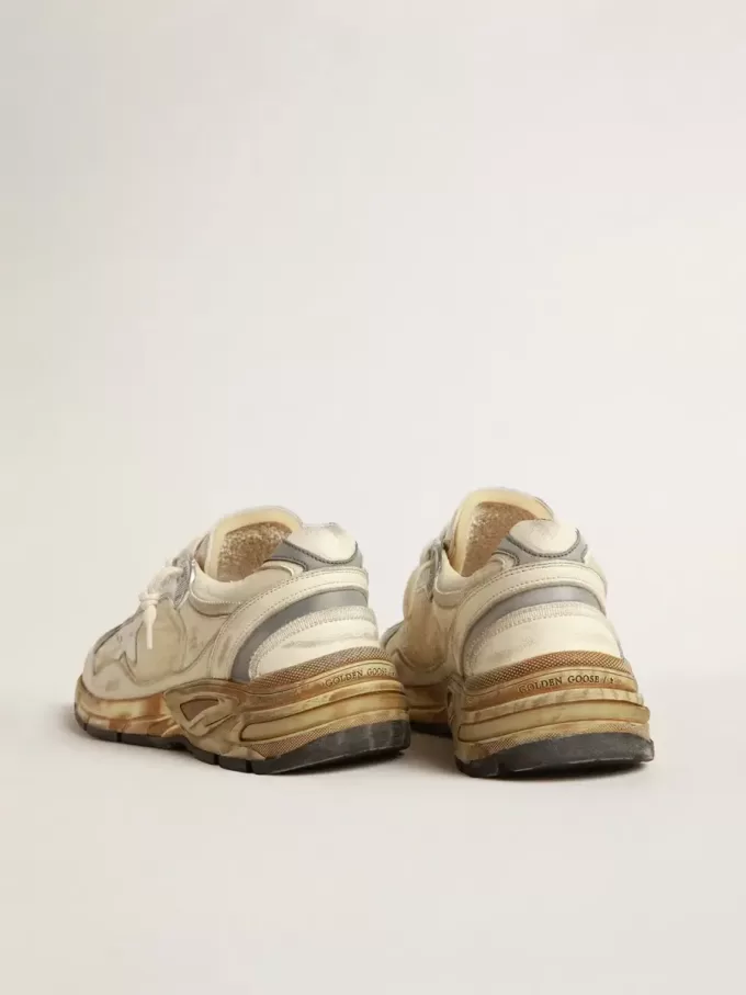 Dad-Star voor heren in beige nappa en nylon met witte leren ster